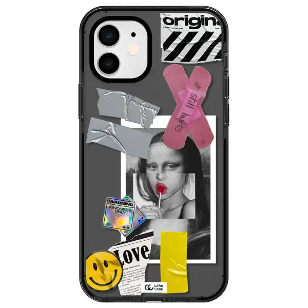 Mona Lisa Street Style Apple iPhone 11 impact Smoke Black Case