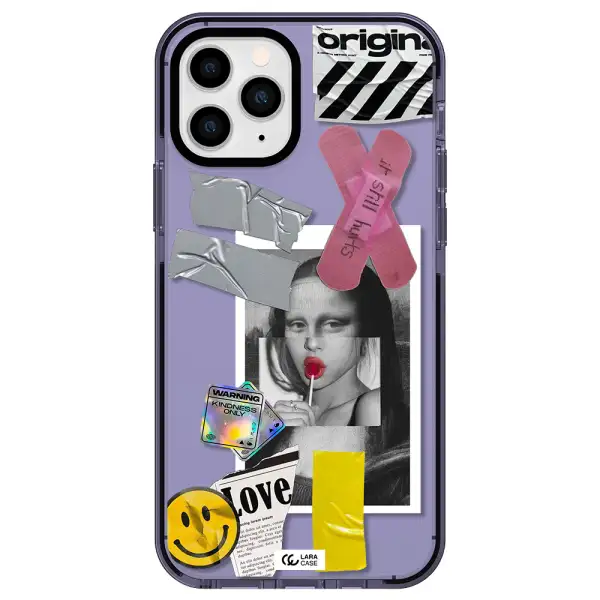 Mona Lisa Street Style Apple iPhone 11 pro impact Lilac Case