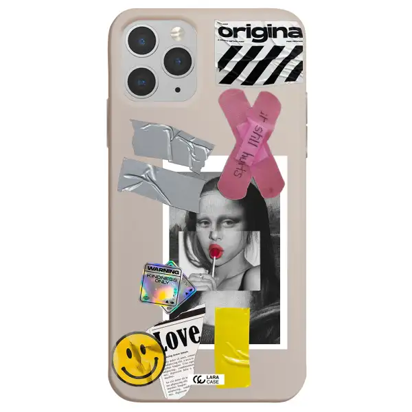 Mona Lisa Street Style Apple iPhone 11 pro max Silicone Stone Case