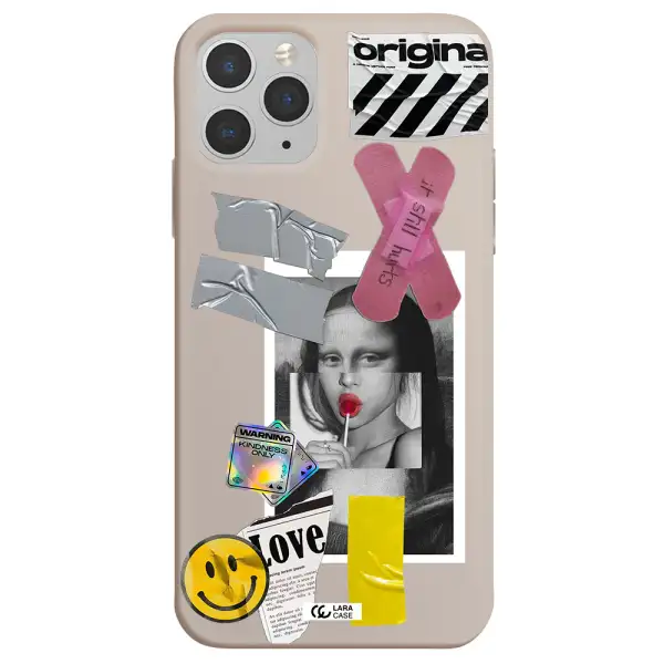 Mona Lisa Street Style Apple iPhone 11 pro Silicone Stone Case