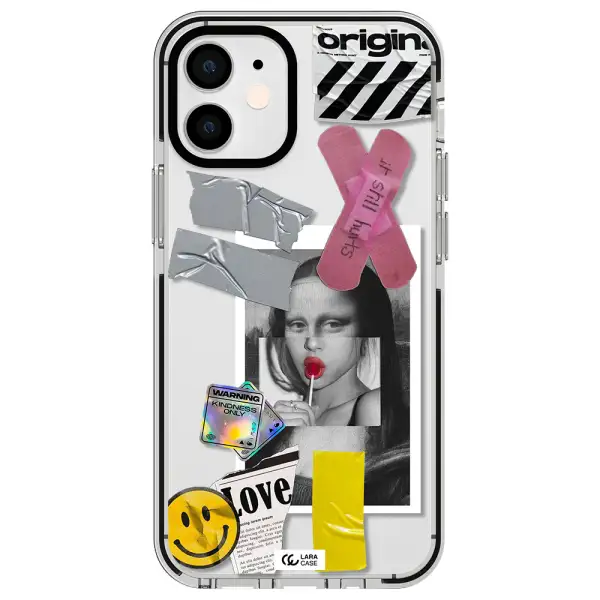 Mona Lisa Street Style Apple iPhone 12 mini impact black border Case