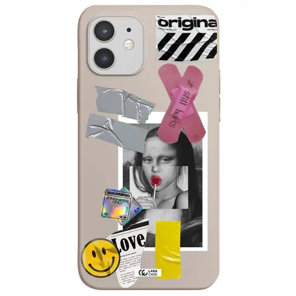 Mona Lisa Street Style Apple iPhone 12 mini Silicone Stone Case
