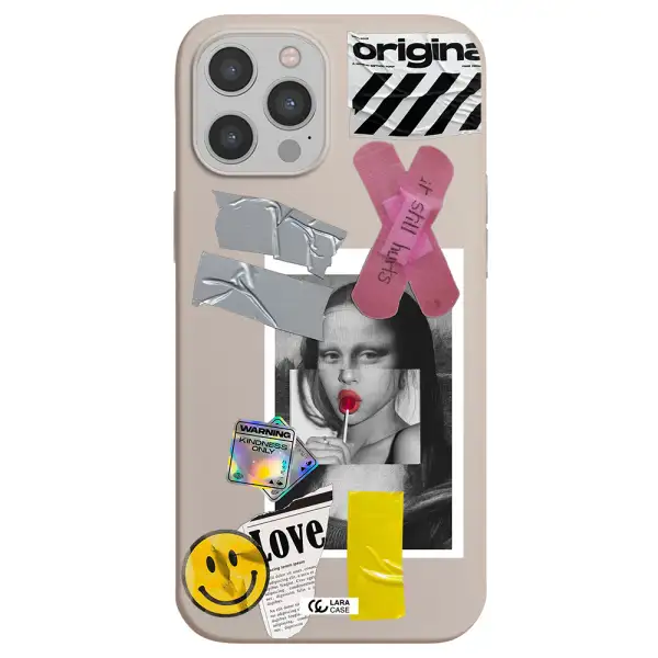 Mona Lisa Street Style Apple iPhone 12 pro max Silicone Stone Case