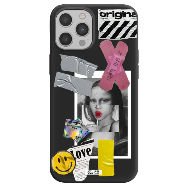 Mona Lisa Street Style Apple iPhone 12 pro Silicone black Case
