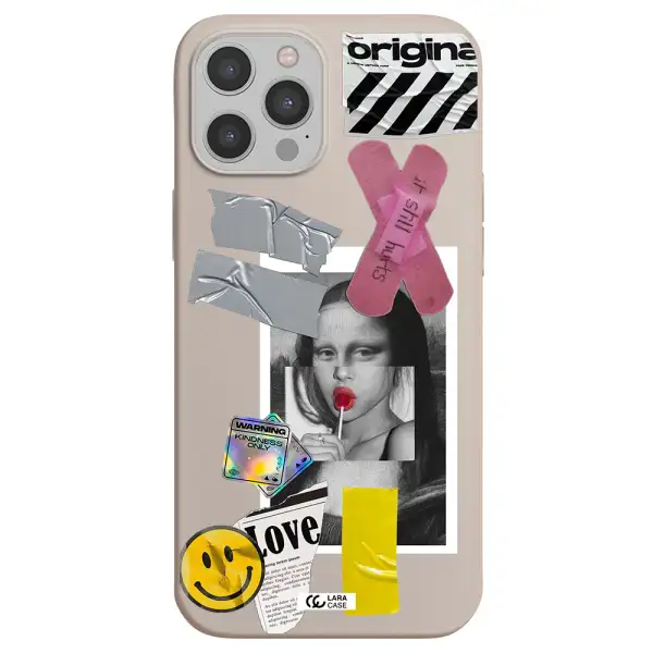 Mona Lisa Street Style Apple iPhone 12 pro Silicone Stone Case