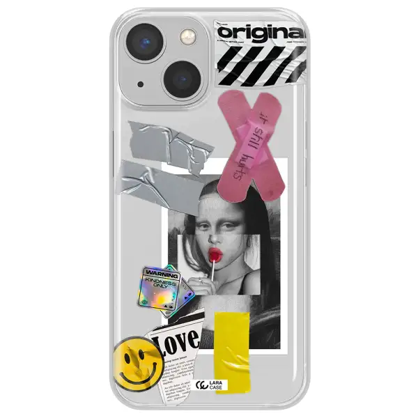 Mona Lisa Street Style Apple iPhone 13 mini Clear TPU Case