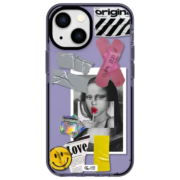 Mona Lisa Street Style Apple iPhone 13 mini impact Lilac Case