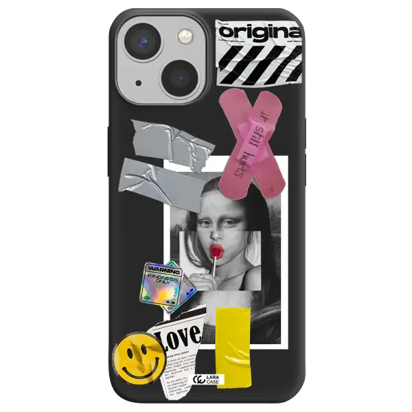 Mona Lisa Street Style Apple iPhone 13 mini Silicone black Case