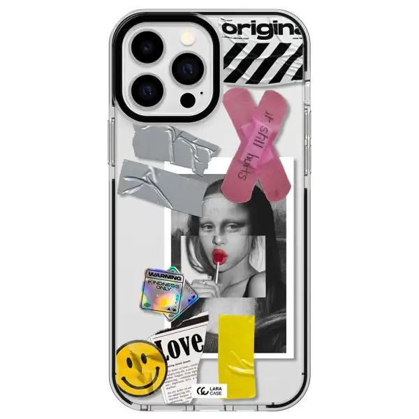 Mona Lisa Street Style Apple iPhone 13 Pro Max impact black border Case
