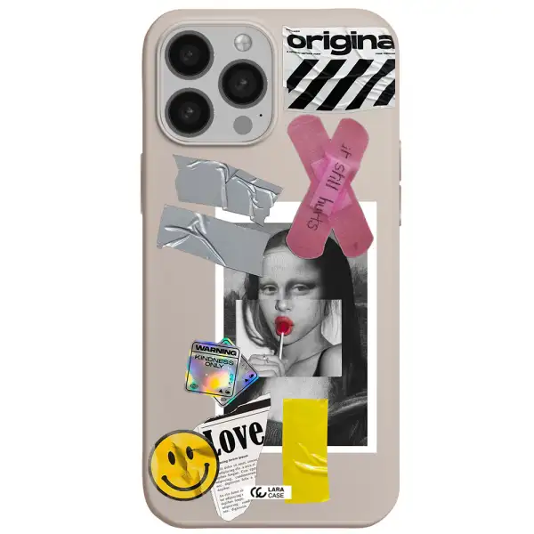 Mona Lisa Street Style Apple iPhone 13 Pro Max Silicone Stone Case