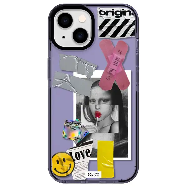 Mona Lisa Street Style Apple iPhone 14 impact Lilac Case