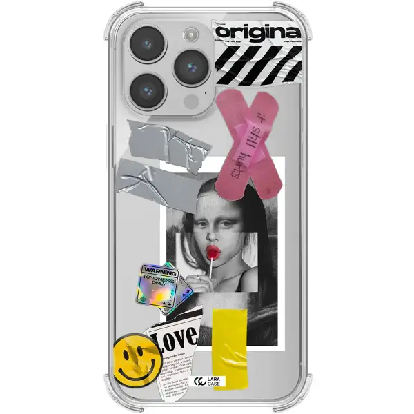 Mona Lisa Street Style Apple iPhone 14 pro Clear PC Case