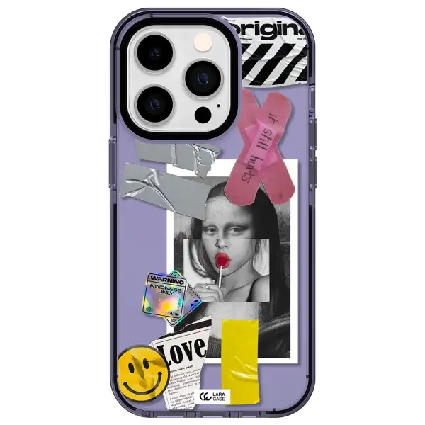 Mona Lisa Street Style Apple iPhone 14 pro impact Lilac Case