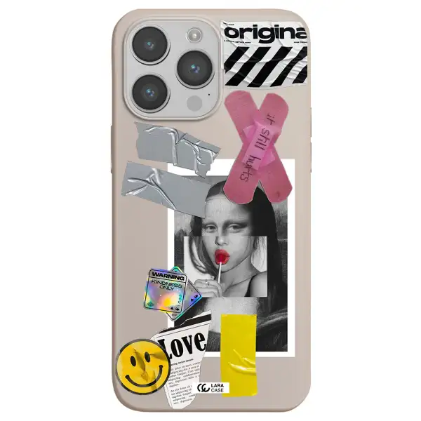 Mona Lisa Street Style Apple iPhone 14 pro max Silicone Stone Case