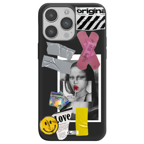 Mona Lisa Street Style Apple iPhone 14 pro Silicone black Case