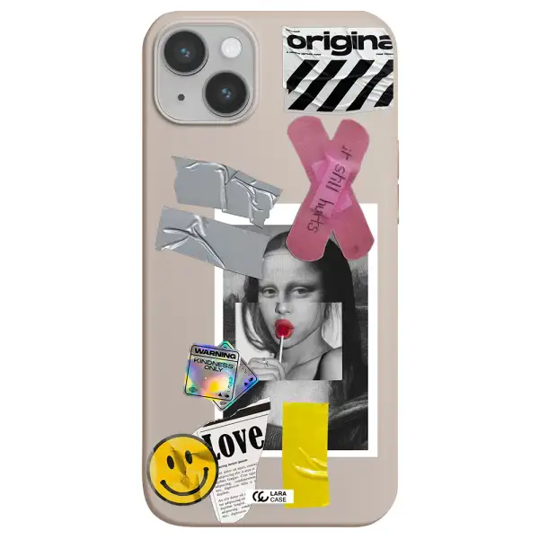 Mona Lisa Street Style Apple iPhone 14 Silicone Stone Case