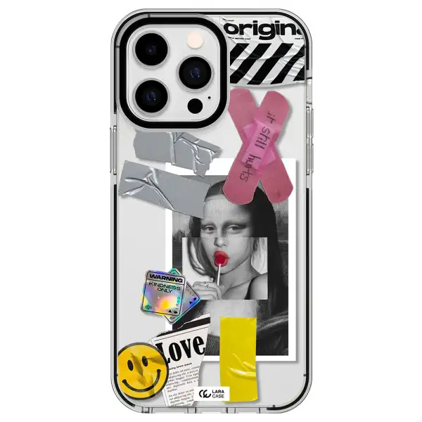 Mona Lisa Street Style Apple iPhone 15 Pro Max impact black border Case