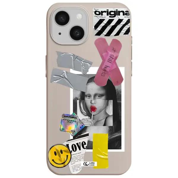 Mona Lisa Street Style Apple iPhone 15 Silicone Stone Case