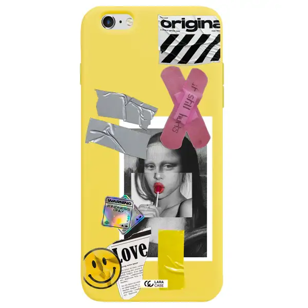 Mona Lisa Street Style Apple iPhone 6 plus Silicone canary yellow Case
