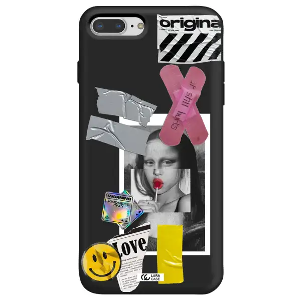 Mona Lisa Street Style Apple iPhone 7 plus Silicone black Case
