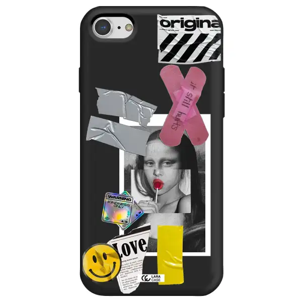 Mona Lisa Street Style Apple iPhone 7 Silicone black Case