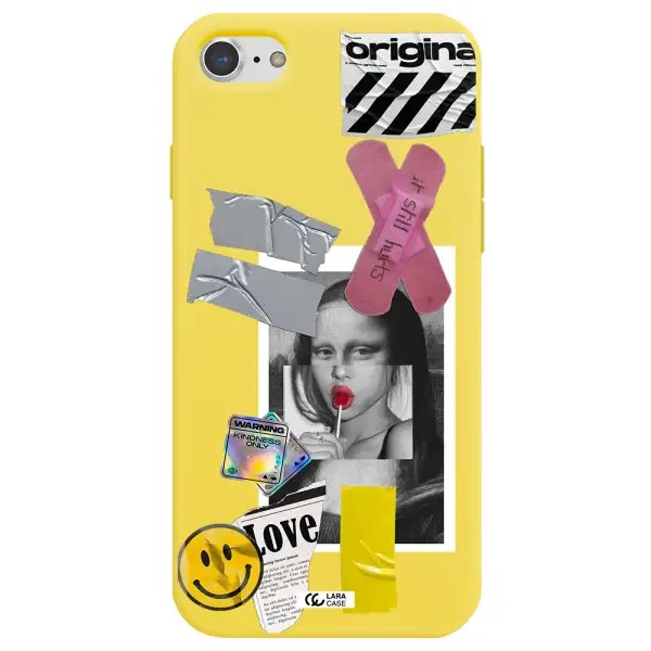 Mona Lisa Street Style Apple iPhone 8 Silicone canary yellow Case
