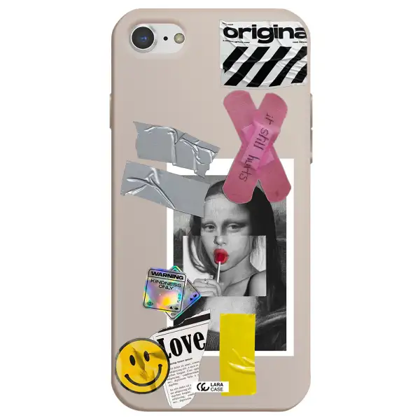 Mona Lisa Street Style Apple iPhone 8 Silicone Stone Case