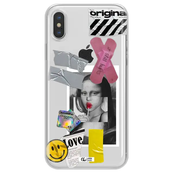 Mona Lisa Street Style Apple iPhone XS max Clear TPU Case