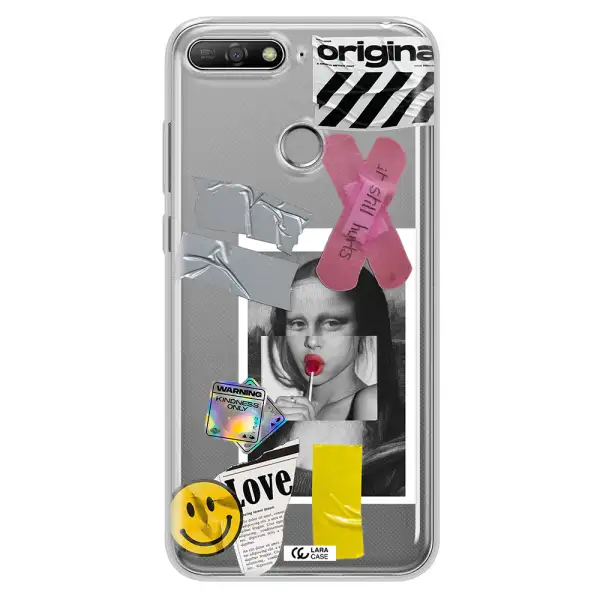 Mona Lisa Street Style Huawei Y6 Prime 2018 Clear TPU Case