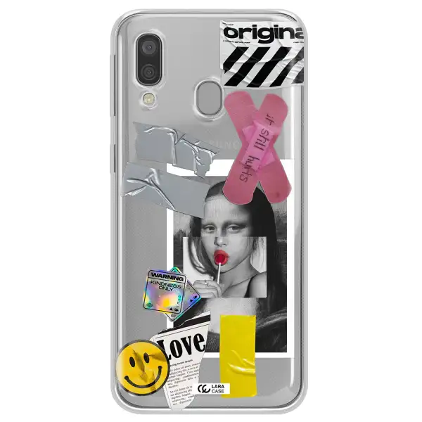 Mona Lisa Street Style Samsung A40 Clear TPU Case