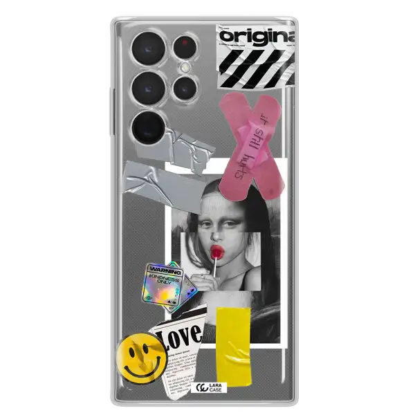 Mona Lisa Street Style Samsung S 22 Ultra Clear TPU Case