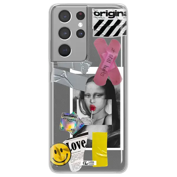 Mona Lisa Street Style Samsung S21 Ultra Clear TPU Case