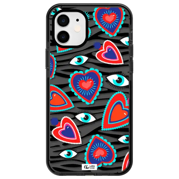 Eye Heart Apple iPhone 11 impact Smoke Black Case