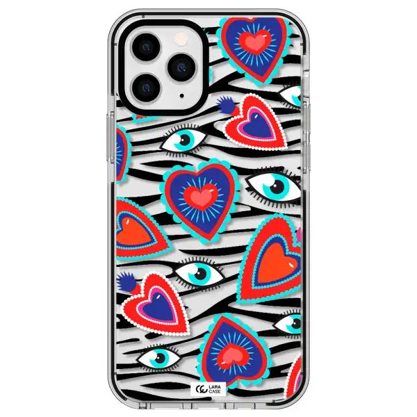 Eye Heart Apple iPhone 11 pro impact black border Case