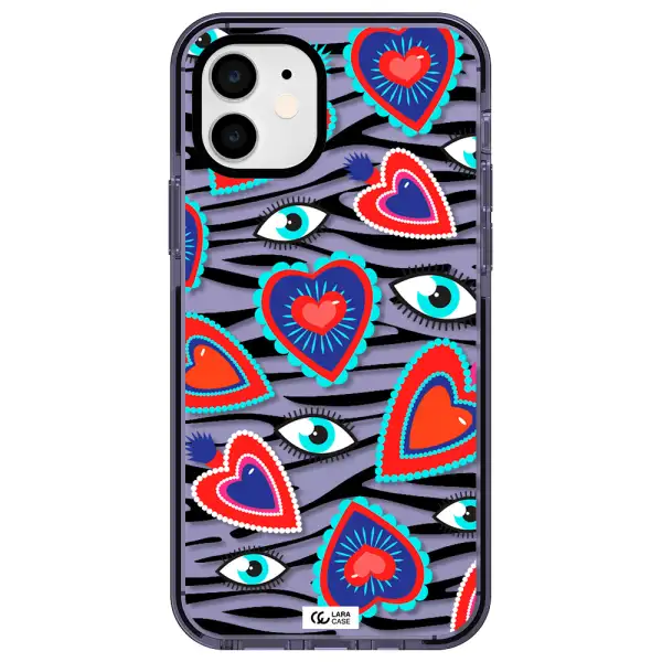 Eye Heart Apple iPhone 12 impact Lilac Case