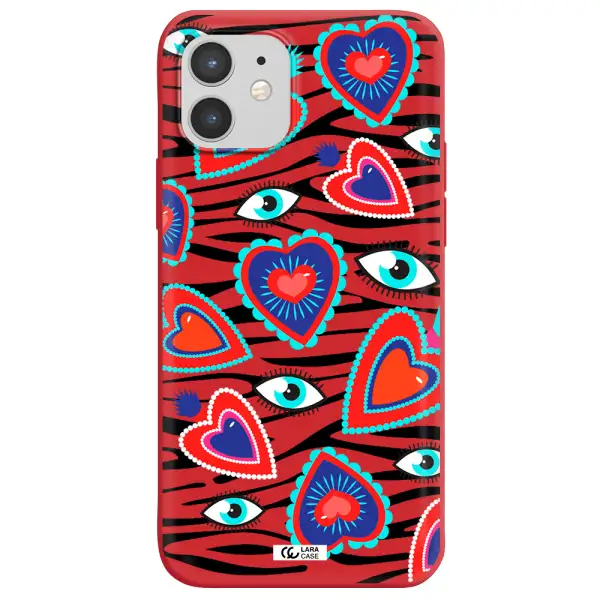 Eye Heart Apple iPhone 12 mini Silicone Imperial Red Case