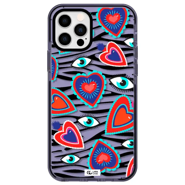 Eye Heart Apple iPhone 12 pro impact Lilac Case