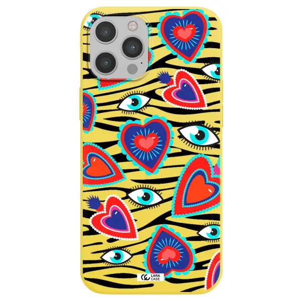 Eye Heart Apple iPhone 12 pro Silicone canary yellow Case
