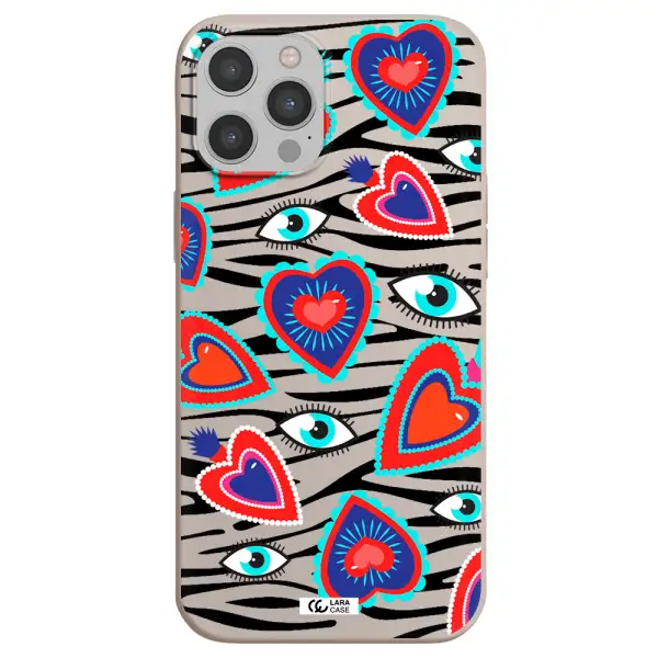Eye Heart Apple iPhone 12 pro Silicone Stone Case