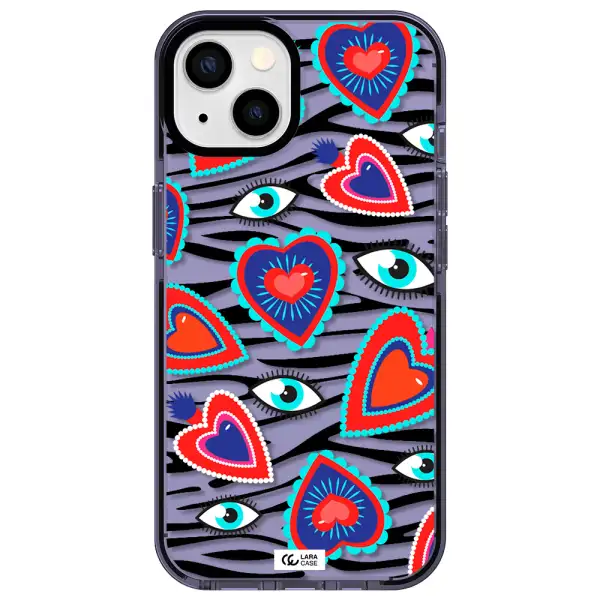 Eye Heart Apple iPhone 13 impact Lilac Case