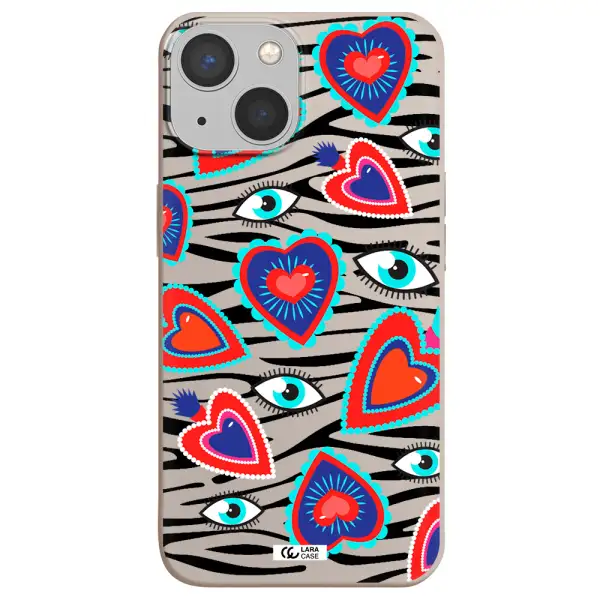 Eye Heart Apple iPhone 13 mini Silicone Stone Case