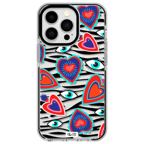 Eye Heart Apple iPhone 13 Pro impact black border Case