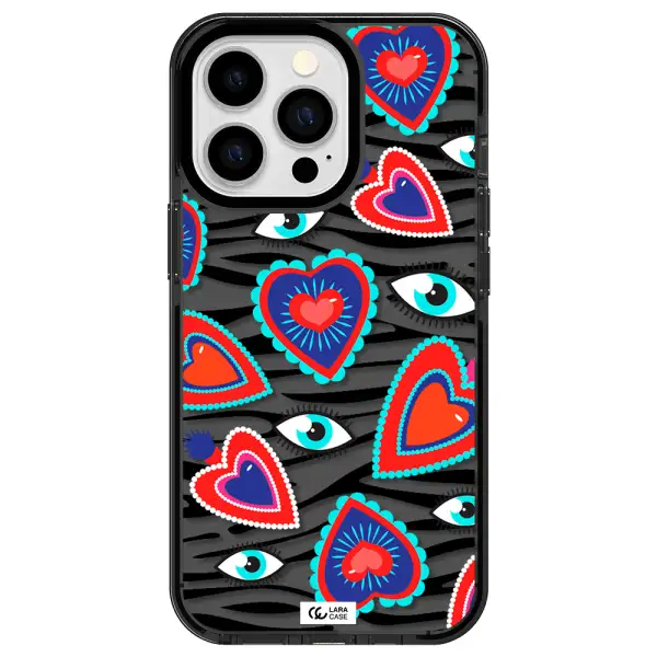 Eye Heart Apple iPhone 13 Pro impact Smoke Black Case