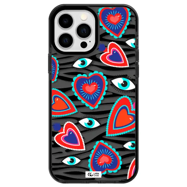 Eye Heart Apple iPhone 13 Pro Max impact Smoke Black Case