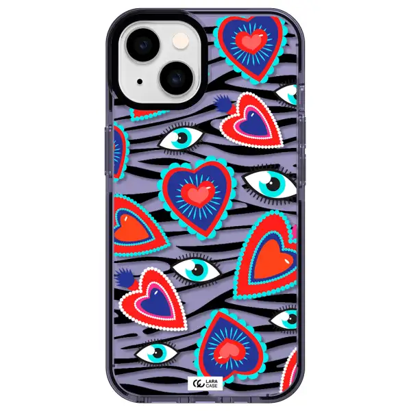 Eye Heart Apple iPhone 14 impact Lilac Case