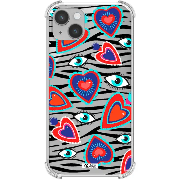 Eye Heart Apple iPhone 14 plus Clear PC Case