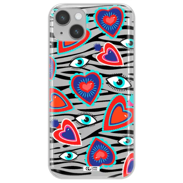 Eye Heart Apple iPhone 14 plus Clear TPU Case