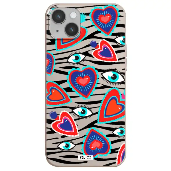 Eye Heart Apple iPhone 14 plus Silicone Stone Case