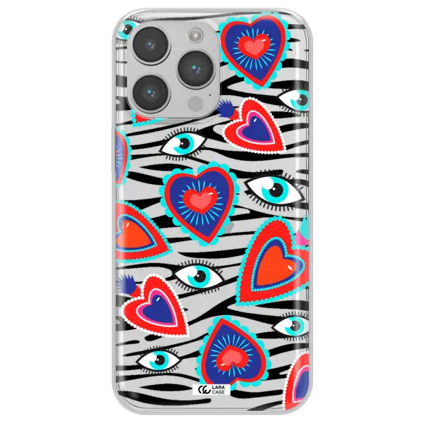Eye Heart Apple iPhone 14 pro max Clear TPU Case