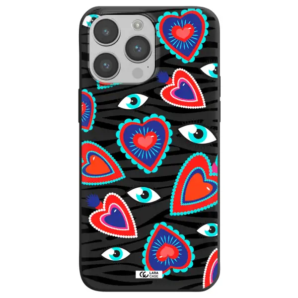 Eye Heart Apple iPhone 14 pro Silicone black Case